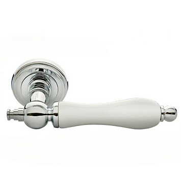 MH-42-CLASSIC PC/W, ручка дверная, цвет- хром/белый фото