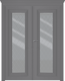 Межкомнатная дверь Палаццо 1 Эмаль графит Двойная - фото