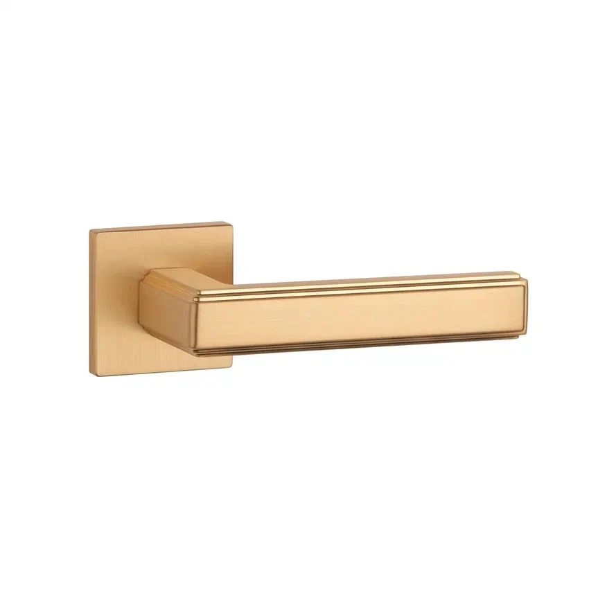 Ручка дверная Raflesia Q 7S KG, золото матовое (квадр. накладка 7мм) фото