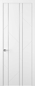 Межкомнатная дверь Флекс 1 Молдинг Хром Эмаль белый - фото Межкомнатная дверь Флекс 1 Молдинг Хром Эмаль белый - фото