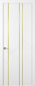 Межкомнатная дверь Флекс 1 Молдинг Золото Эмаль белый - фото Межкомнатная дверь Флекс 1 Молдинг Золото Эмаль белый - фото