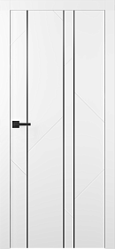 Межкомнатная дверь Флекс 1 Молдинг Чёрный Эмаль белый - фото Межкомнатная дверь Флекс 1 Молдинг Чёрный Эмаль белый - фото